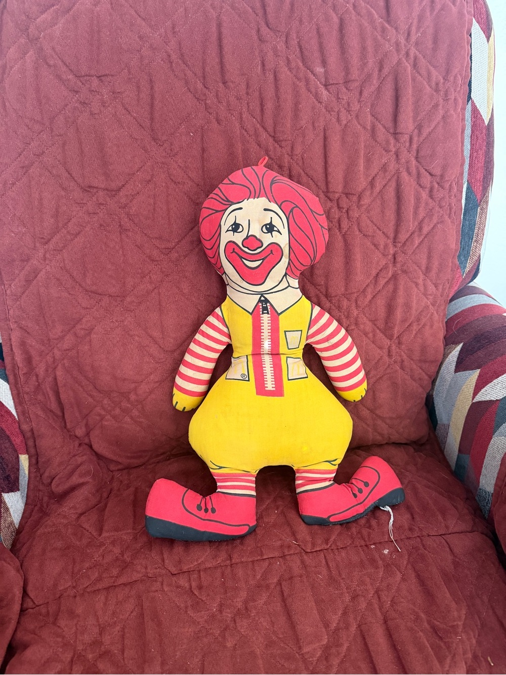 Vintage ronald mc Donald Plush Toy in Yellow & Red